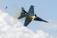 加拿大一架F-18戰(zhàn)機(jī)航展