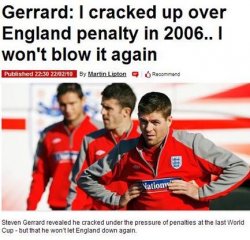 <b>杰拉德回憶06年點球噩夢 強調在南非不會再失手</b>