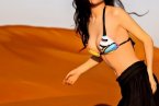 鞏新亮圖片：大漠比基尼寫真 拍攝比基尼的場景應該