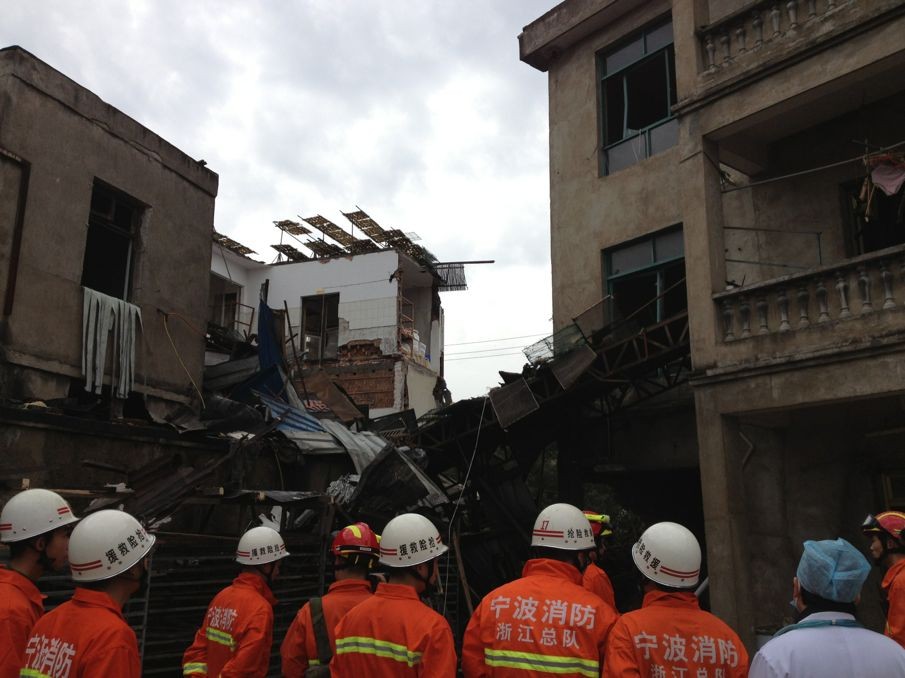 寧波慈溪鍋爐爆炸事故現(xiàn)場(chǎng)