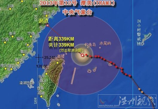 溫州臺風潭美最新路徑圖