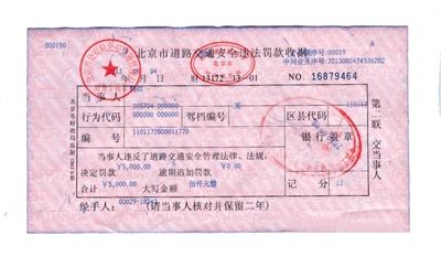 韓紅違規接受處罰的罰單