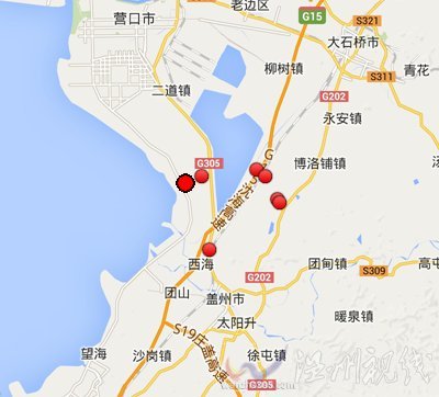 營口地震周邊過去一年發生的地震