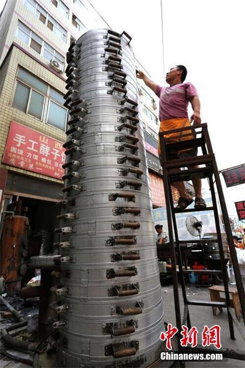 鄭州饅頭店摞30層蒸籠