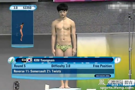 韓國(guó)跳水選手出現(xiàn)重大失誤得0分