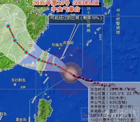 臺風蘇迪羅風力加強