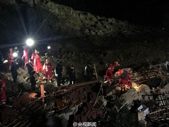 麗水山體滑坡救援現場