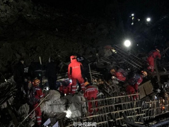 麗水山體滑坡救援現場