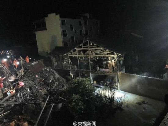 麗水山體滑坡救援現場