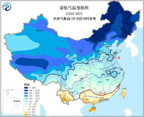 超級寒潮來襲 1月22日前后浙江北部暴雪浙南有大雪