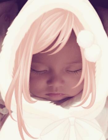 昆凌曬女兒睡顏照