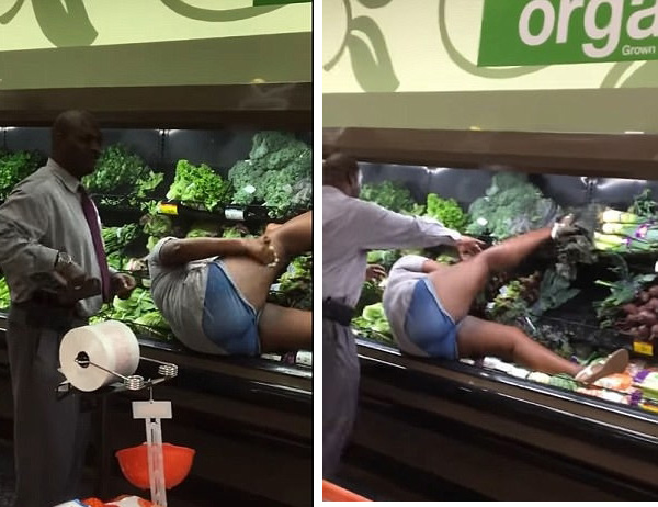 美國超市驚現(xiàn)女子泡&ldquo;蔬菜浴&rdquo; 疑似嗑藥發(fā)瘋