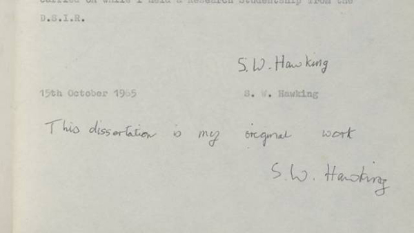 霍金公開博士論文