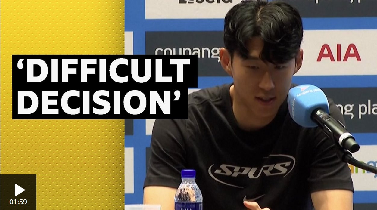 孫興慜宣布離開托特納姆熱刺