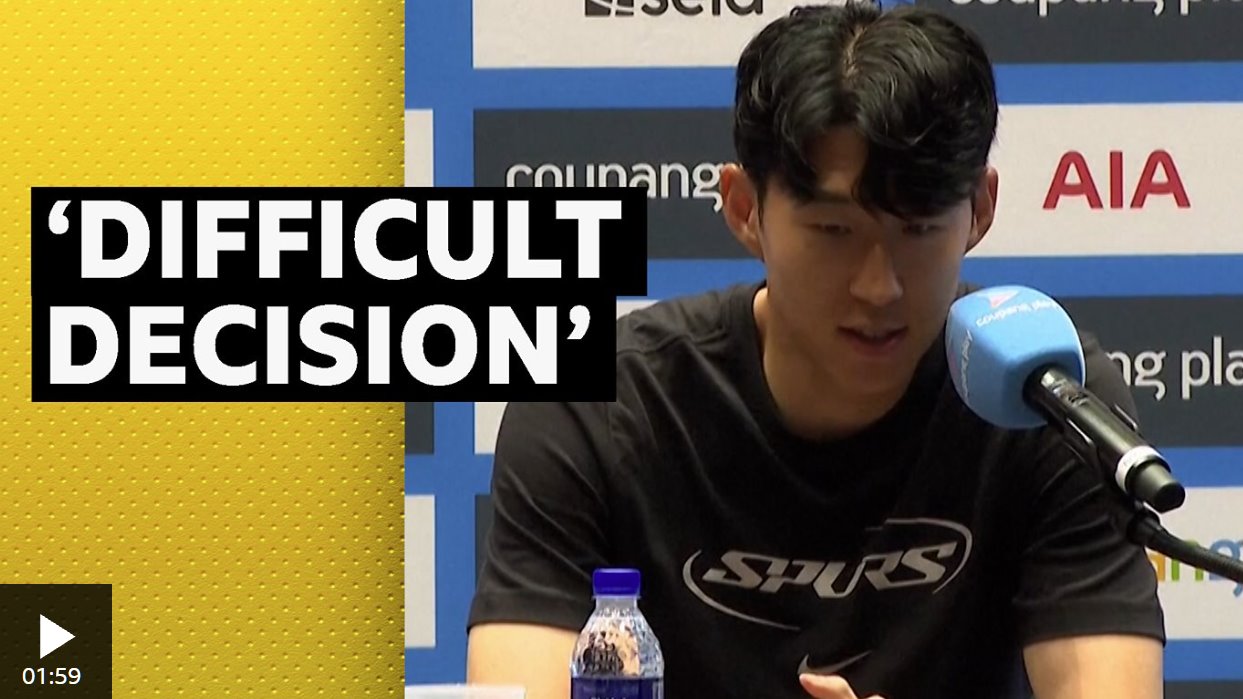 孫興慜宣布離開托特納姆熱刺