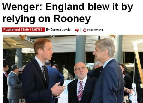 溫格：依賴魯尼造三獅崩盤 英格蘭缺乏集體主義